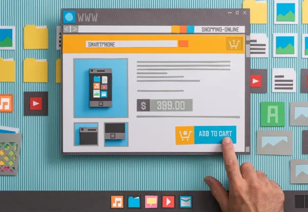 imagem representando a criação de uma loja virtual em papel